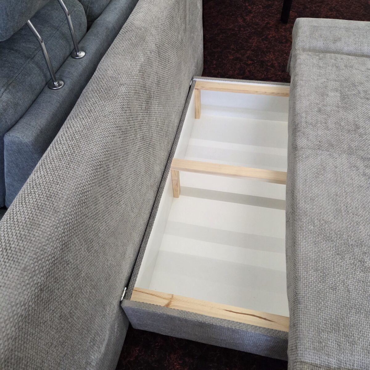Schlafsofa Schlafcouch mit Bettkasten Einzelsofa in Beige – Bild 6