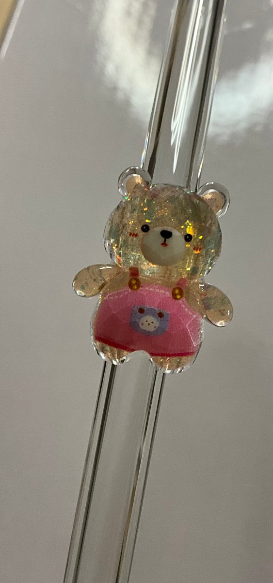 🧸 Glasstrohhalme mit süßen Glitzer-Teddys – Bild 5