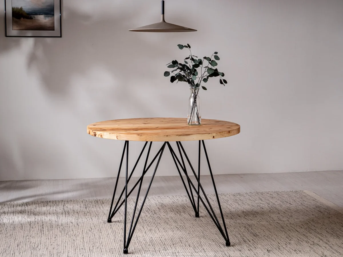 Tisch X-Adjustable schwarz rund – Bild 3