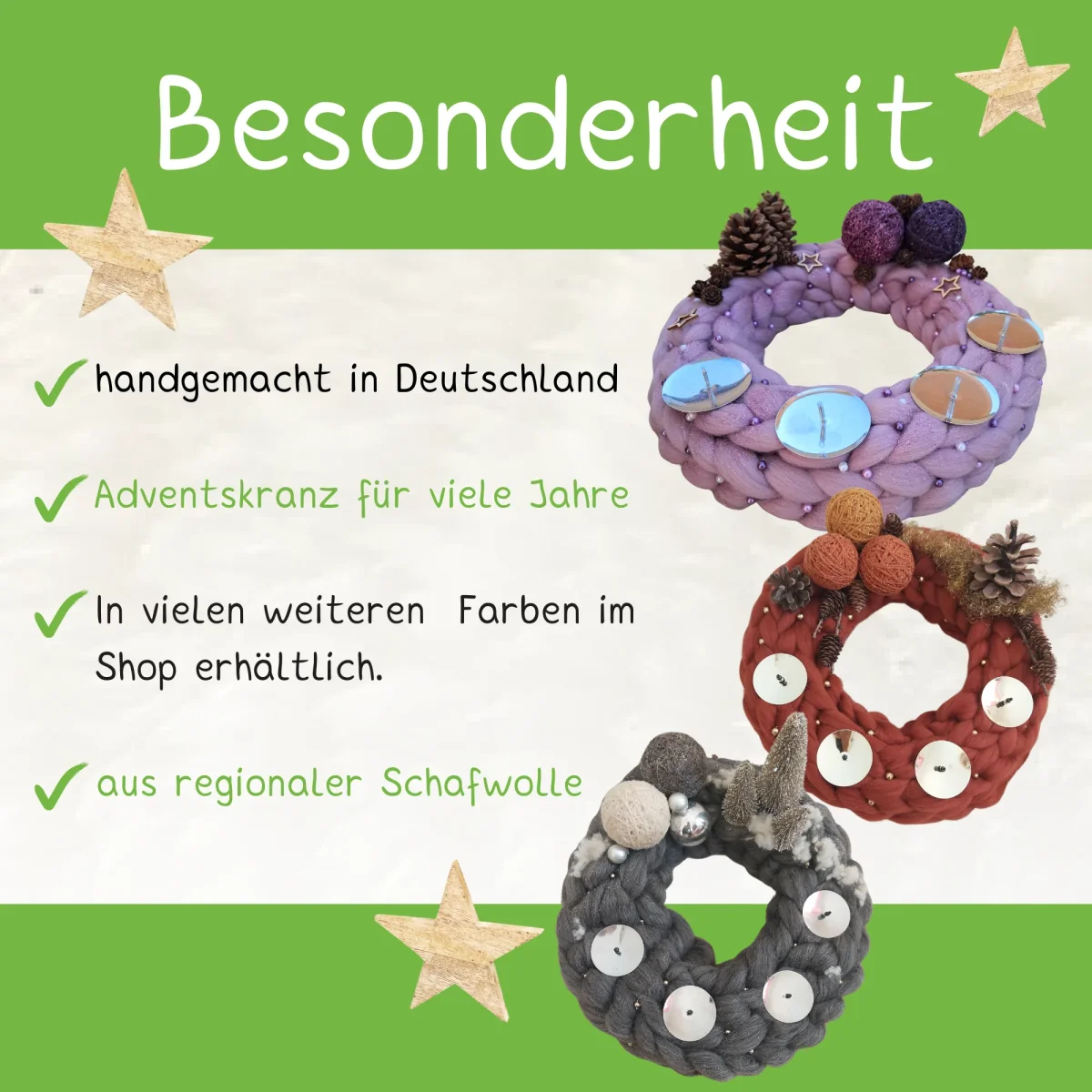 Adventskranz rosa – Bild 5